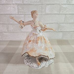 Vintage Fine Porcelain ARPO Dancing Beautiful Woman Star Dress Romania